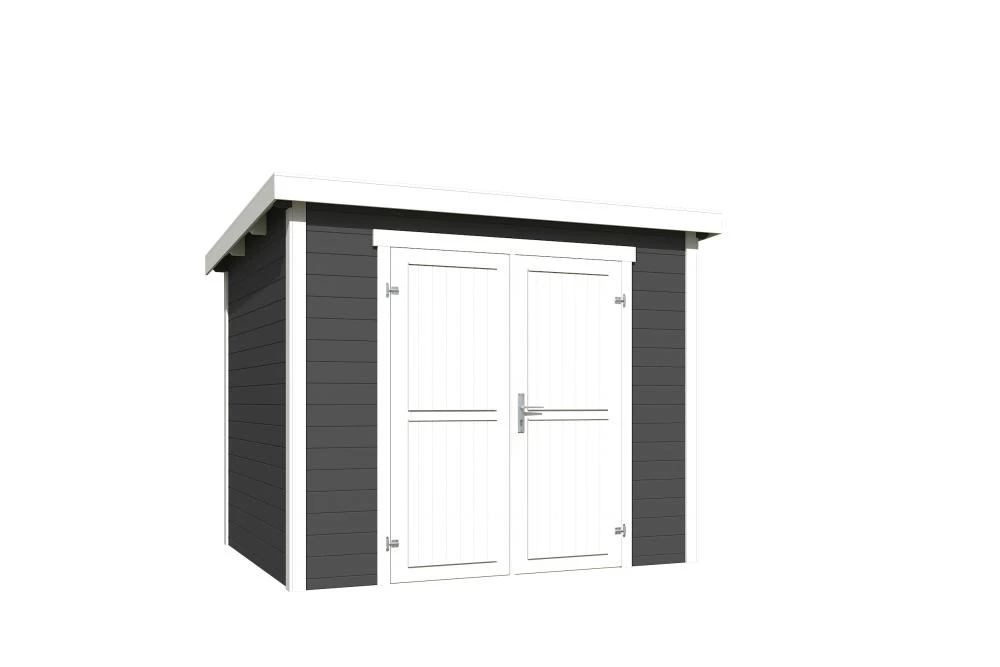 Outdoor Life Blokhut Mila Carbon Grey-Wit 250 x 200 cm - Afbeelding 2